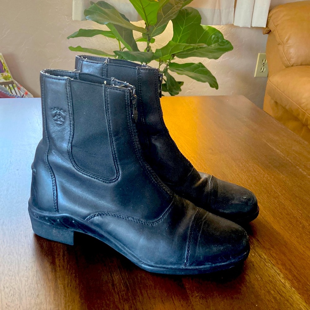 Ariat zip up boots. Black leather